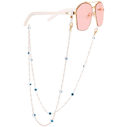 Jewelry mask hanging chain glasses hanging chain imitation pearl glasses chain devil's eye mask chain