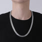 Fashion Men's Flat Snake W-shaped Chain Punk Trend Personality Versatile Simple Silver Necklace