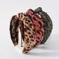 F382 Internet celebrity headband leopard print contrast color fabric knotted hair accessories fashion wide-brimmed retro headband female