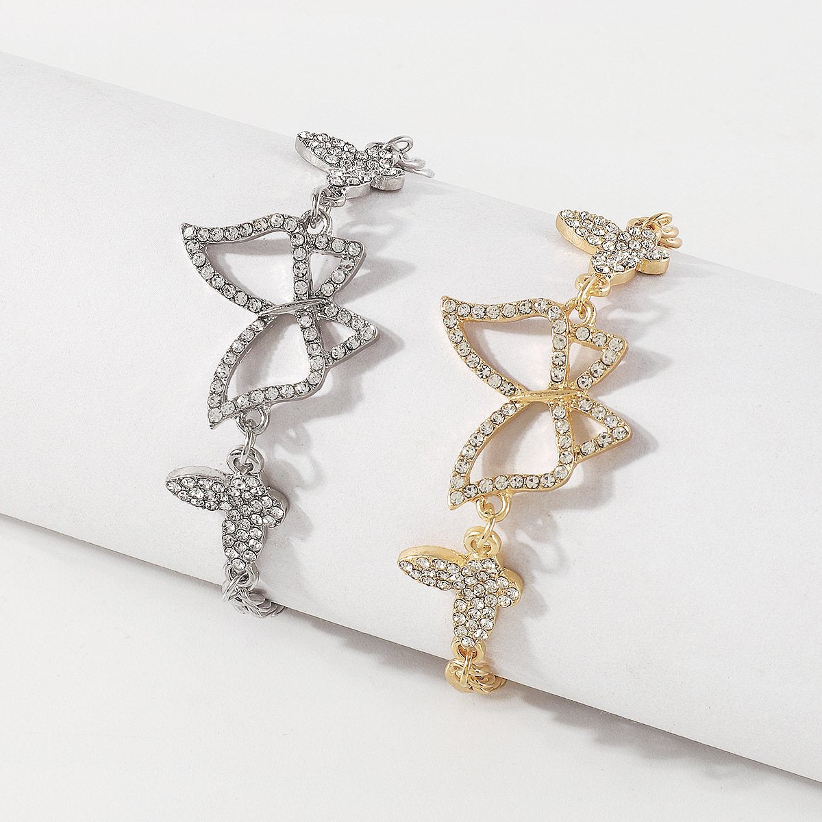 B1949 Retro Temperament Elegant Butterfly Hollow Rhinestone Bracelet Niche Sweet Simple Geometric Jewelry