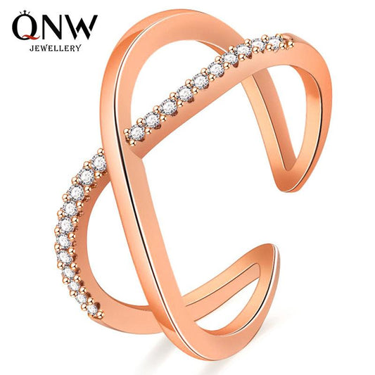 Jewelry Fashion Simple Diamond Ring Korean Cross Ring Women's Accessories