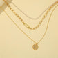 Necklace temperament fashion pearl compass pendant personality multi-layer clavicle chain accessories