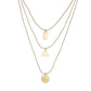 Geometric Iron Sheet Square Triangle Round Iron Sheet Pendant Necklace Fashion Multilayer Necklace Accessories