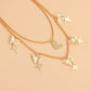 Jewelry Fashion Double Exaggerated Butterfly Heart Necklace Female Ins Cold Valentine's Day Necklace