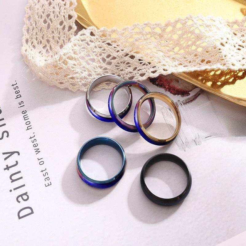 Explosive Style Temperature Sensitive Color Changing Stainless Steel Ring Couple Ring Jewelry Love Fashion Jewelry
