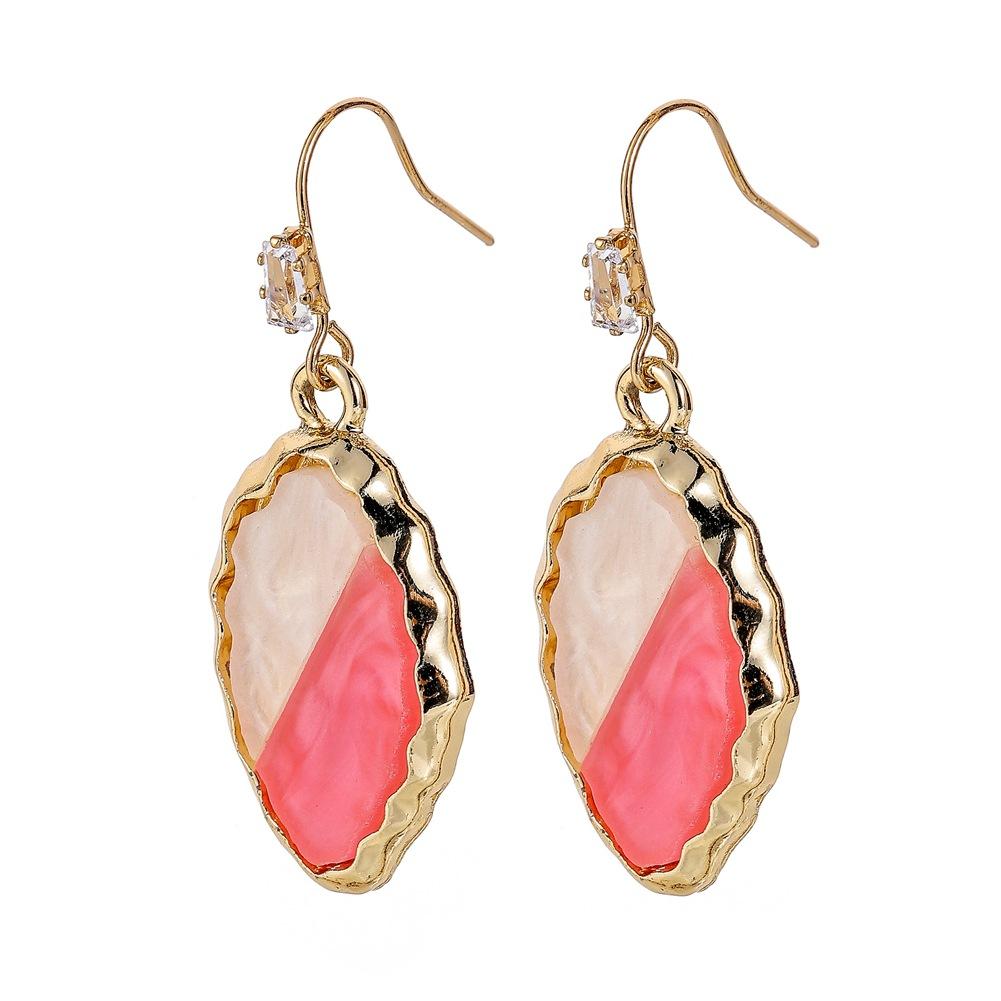 Creative Irregular Shaped Geometric Acetate Plate Color Matching Earrings Temperament Inlaid Ladies Earrings Jewelry