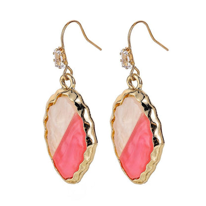 Creative Irregular Shaped Geometric Acetate Plate Color Matching Earrings Temperament Inlaid Ladies Earrings Jewelry