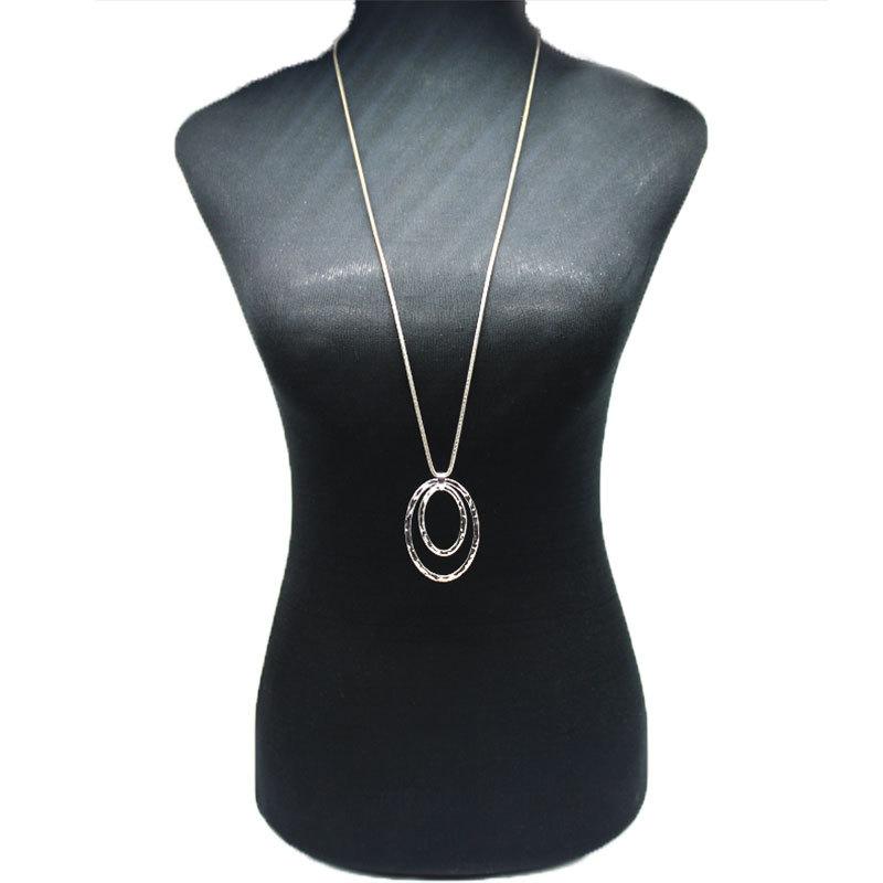 Accessories fashion trendy clavicle chain exaggerated retro large circle female necklace does not fade