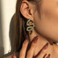 E9886 Jewelry Exaggerated Personality Drip Oil Contrast Color Alloy Earrings Snake Diamond Temperament Fashion Earrings
