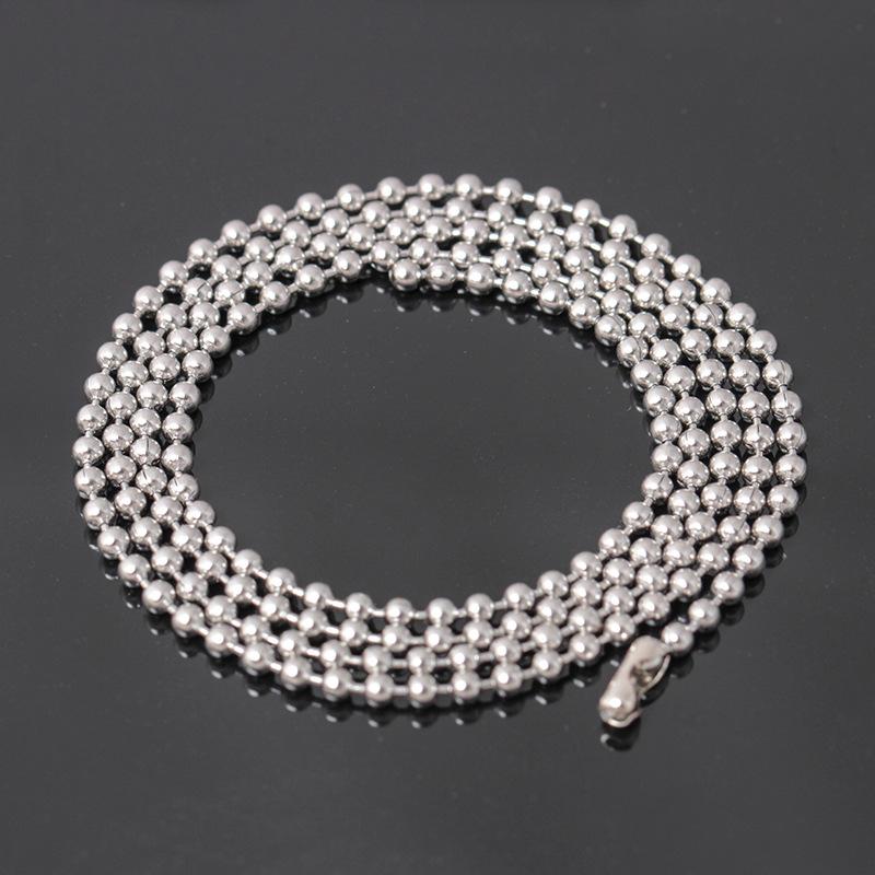 Fashion Stainless Steel Ball Chain Necklace Hipster Simple Fashion Titanium Steel Jewelry