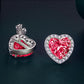 Summer Fashion Light Luxury Jewelry Heart Diamond Earrings Female Niche Design Sense Crystal Earrings Jewelry