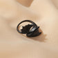 Angel devil ring gothic pterosaur open ring couple pair ring black tail ring dark trend jewelry