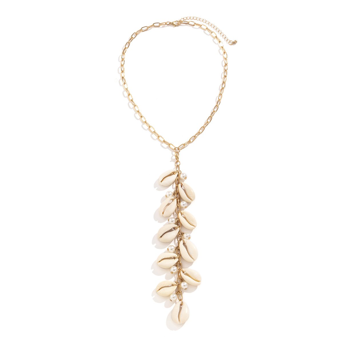 Jewelry French pastoral shell imitation pearl pendant necklace femininity long sexy necklace