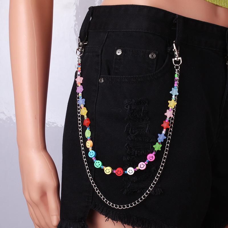 Jewelry Sexy Tassel Fruit Peach Heart Soft Pottery Pants Chain Double Chain Imitation Pearl Body Chain