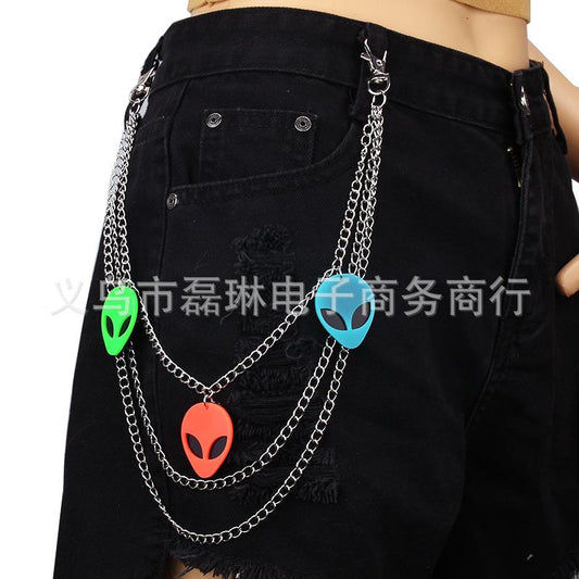 Personalized all-match Halloween imp accessories hip-hop punk metal pants chain waist chain for men and women