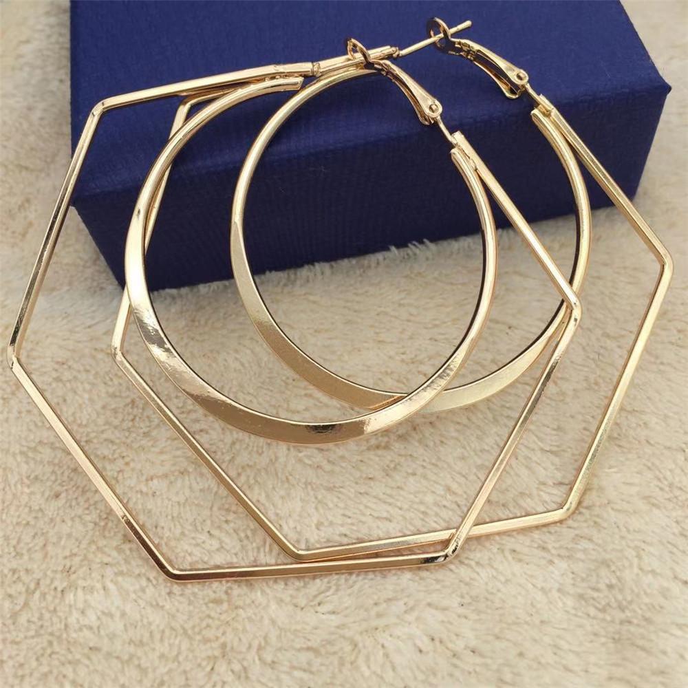Exaggerated series of large polygonal round earrings women's fashion all-match earrings earrings jewelry jewelry