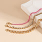Jewelry stacked sweet cool full diamond hollow set bracelet female creative pink chain metal bracelet