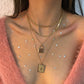 N9476 Exaggerated Letter Pendant Necklace Hip-Hop Punk Geometric Necklace Personalized Multi-layered Necklace