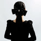 F5276 fresh fashion age reduction sweet spring clip fabric rhinestone bow retro geometric back of the head hair clip