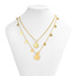 Jewelry Simple Metal Three-dimensional Geometric Necklace Retro Portrait Sequin Tassel Double Layer Necklace Female