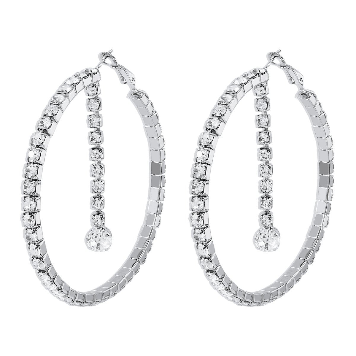 E1658 Jewelry Claw Chain Full Diamond Temperament Fashion Earring Personality Exaggerated Dinner Party Earrings