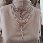 Jewelry Exaggerated Fashion Thick Chain Tassel Necklace Women's Peach Heart Mix and Match Versatile Multilayer Necklace