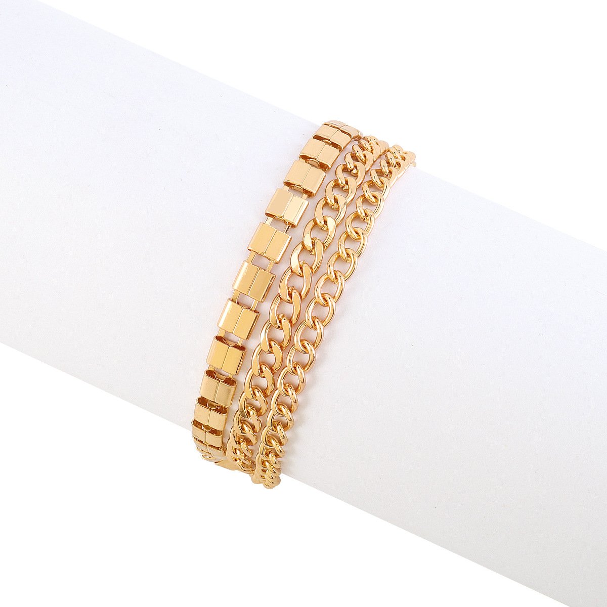 B1696 Jewelry Simple Metal Multilayer Bracelet Casual Fashion Geometric Irregular Creative Jewelry