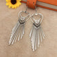 High-quality heart imitation zircon tassel earrings for women fine grain metal bar earrings popular exaggerated earrings