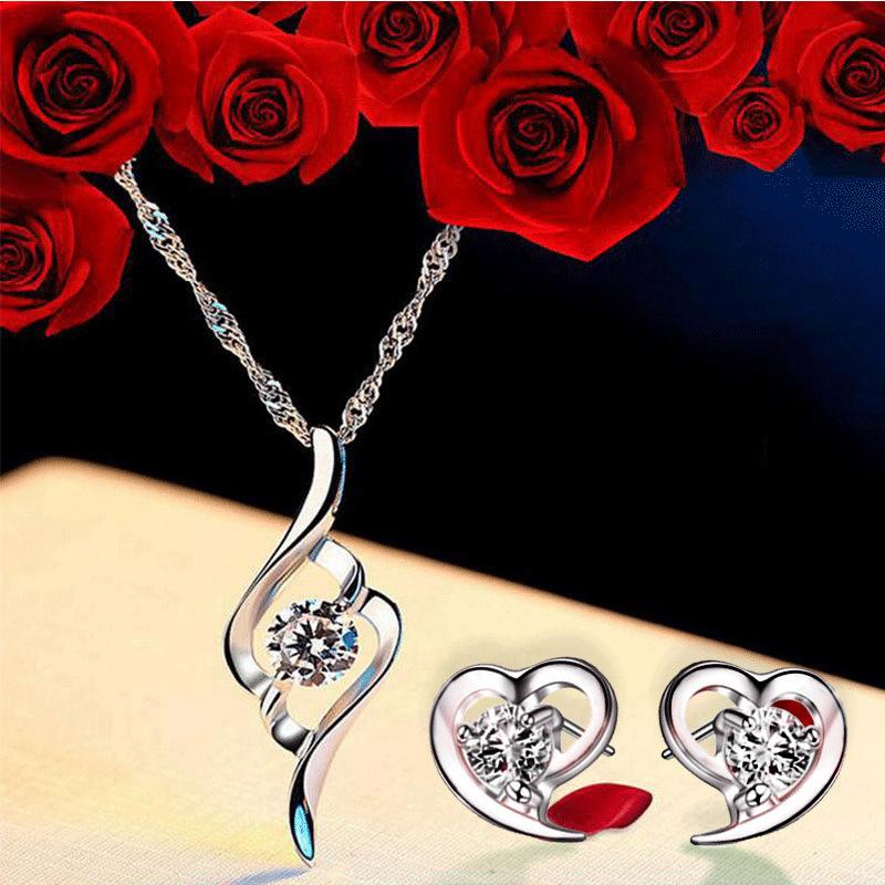 JewelryEarringNecklaceSetFemale NicheDesign EarringsPendantjewelrysetAccessories
