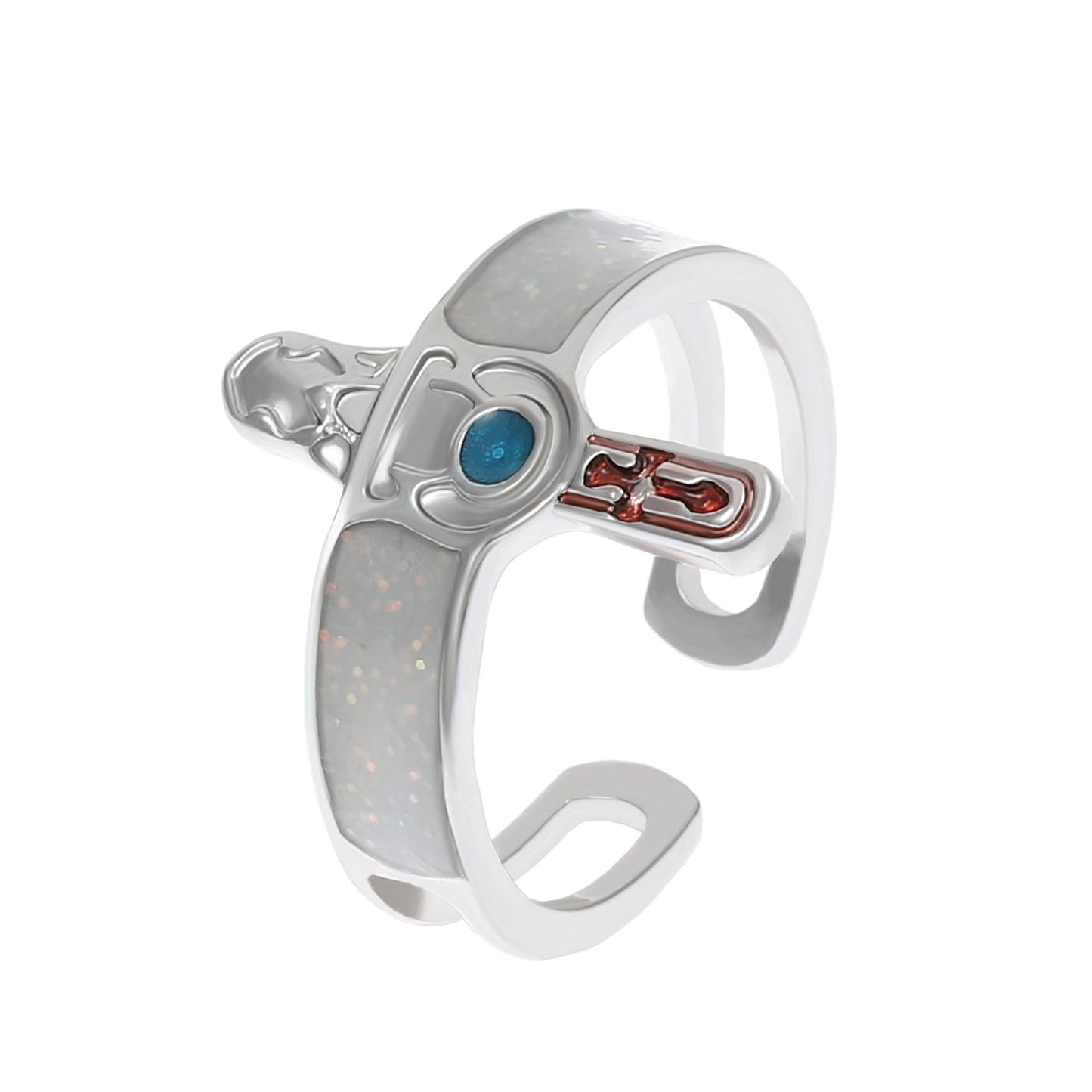 Retro cross ring fashion temperament niche design metal geometric opening index finger ring couple ring