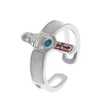 Retro cross ring fashion temperament niche design metal geometric opening index finger ring couple ring