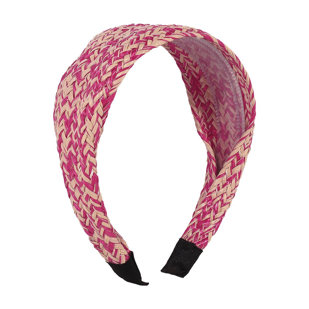 F499 pastoral raffia headband leisure vacation geometric fashion headband contrast color fresh hair accessories