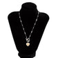 Jewelry small bear heart-shaped OT buckle necklace simple imitation pearl thin chain temperament necklace female