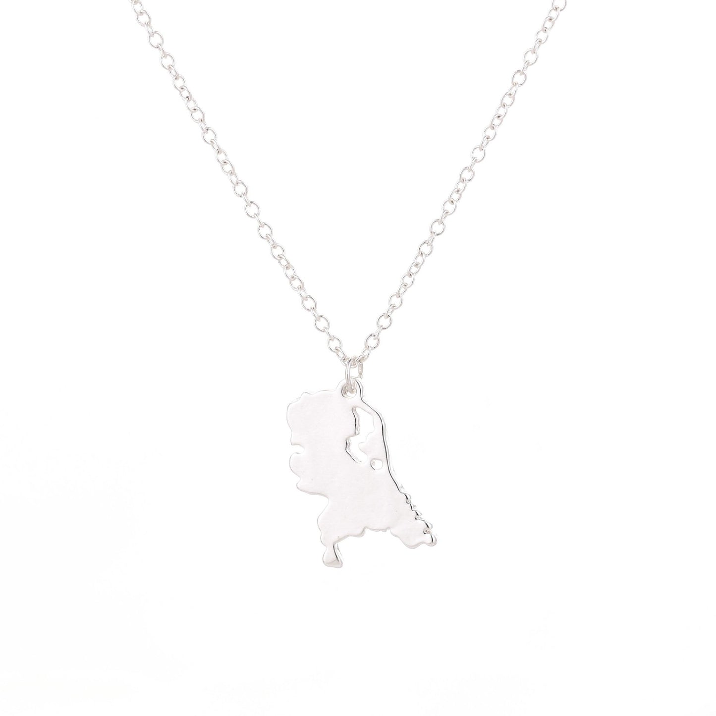 Trend Jewelry Holland Map Necklace Pendant Electroplated Gold Silver Simple Necklace