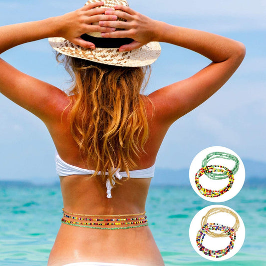 Jewelry Sexy Beach Bikini Chain Body Chain Female Belly Handmade Colorful Rice Beads Waist Chain