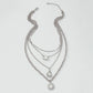 N9432 multi-layer chain necklace sun water drop pendant necklace trendy street photography diamond necklace female
