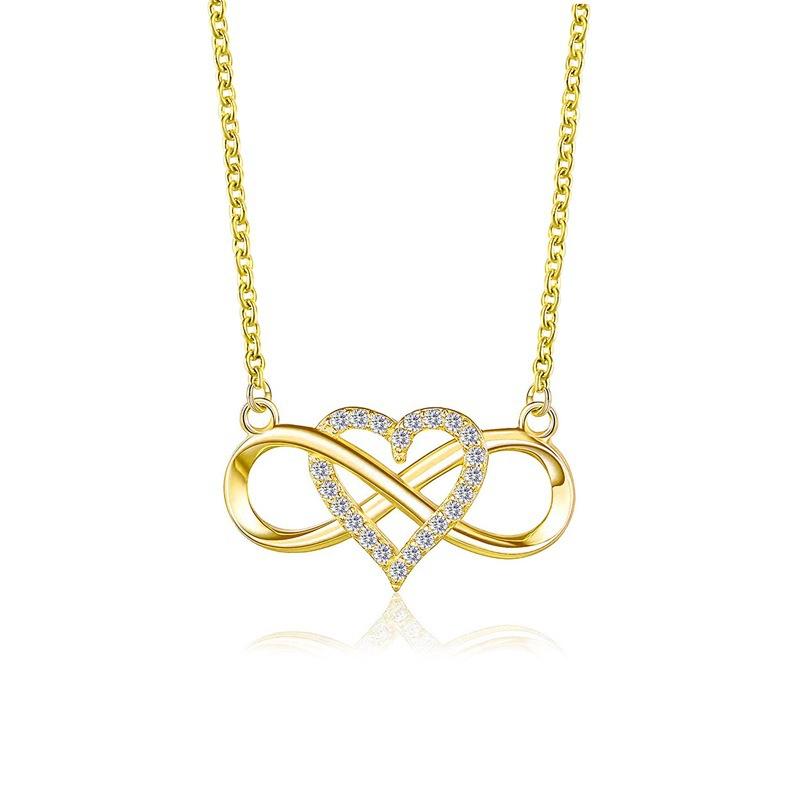 Knotted love necklace cold and simple 8-character heart-shaped cross clavicle chain ins niche design jewelry