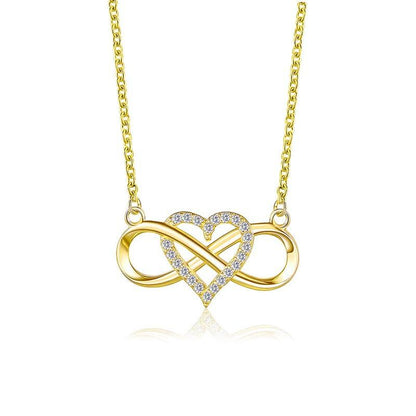 Knotted love necklace cold and simple 8-character heart-shaped cross clavicle chain ins niche design jewelry