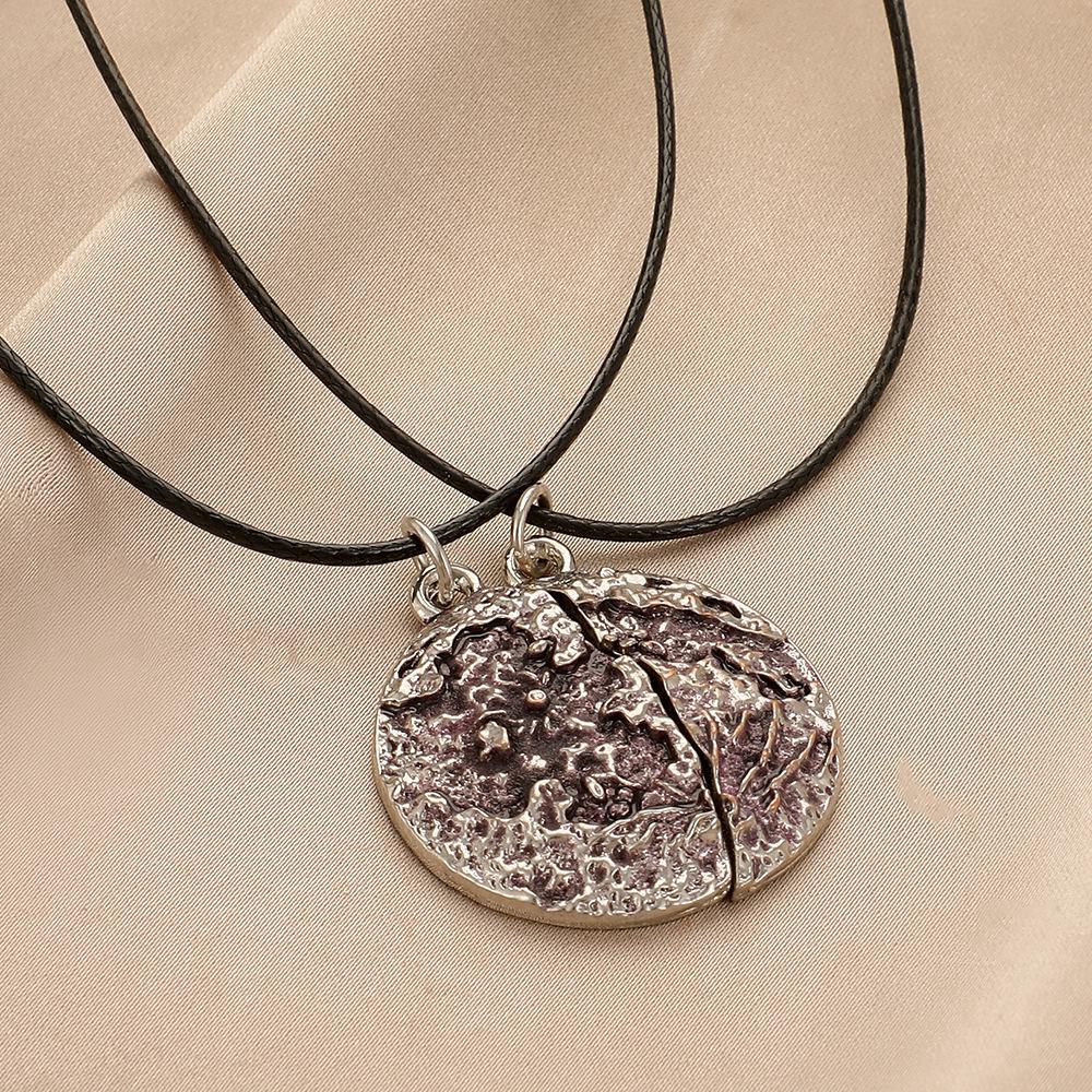 Fashion personality high sense design niche wild couple moon surface moon sun necklace set