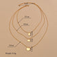 Geometric Iron Sheet Square Triangle Round Iron Sheet Pendant Necklace Fashion Multilayer Necklace Accessories