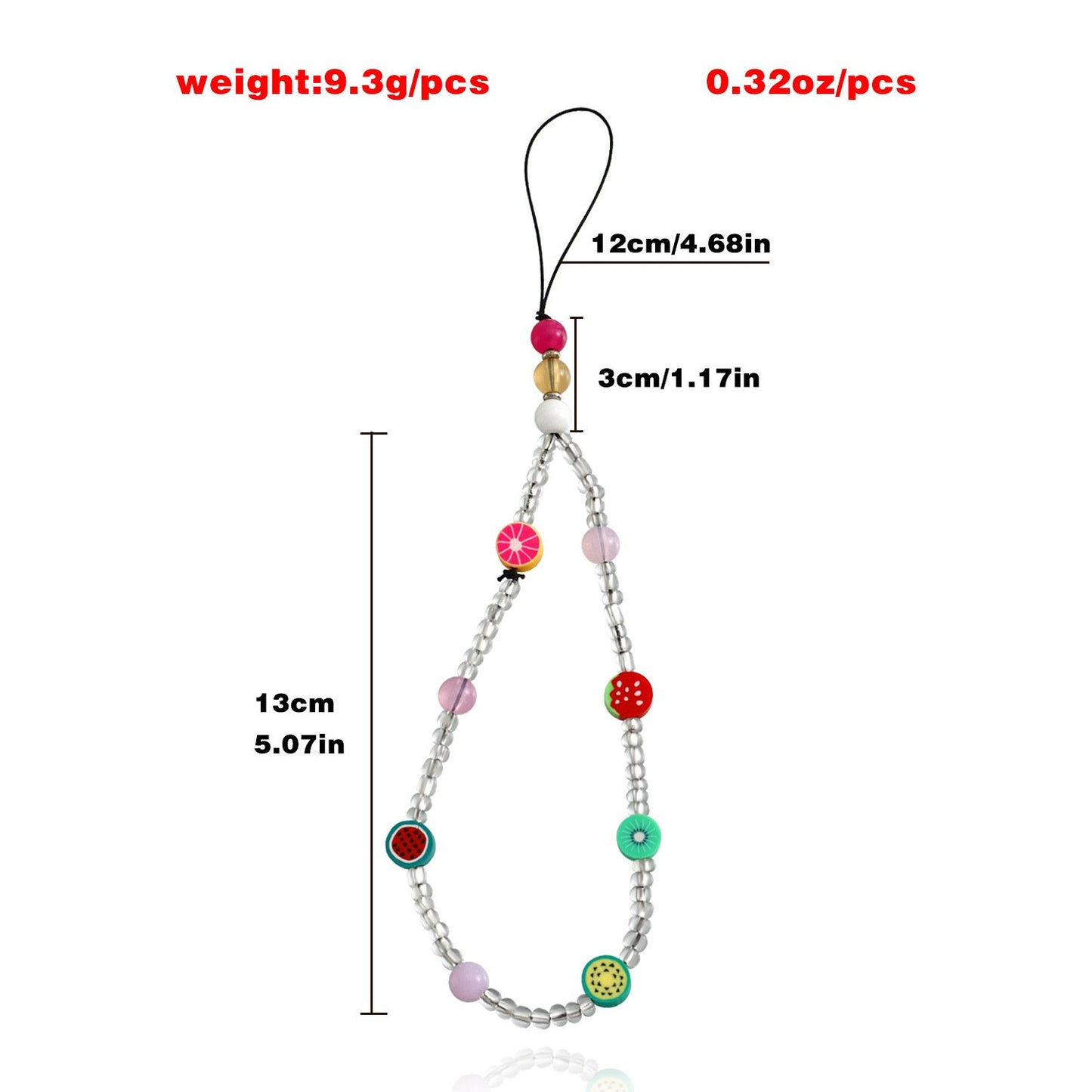 Jewelry ins trendy color fruit element mobile phone lanyard mobile phone beaded chain hand-woven pendant