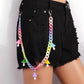 Candy color high street retro color resin chain trend acrylic mushroom head pendant pants chain