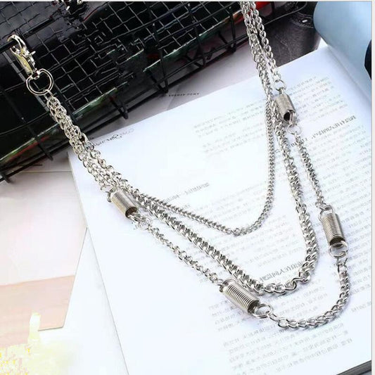 Jewelry Multilayer Retro Thick Chain Fashion Waist Jewelry Hip Hop Punk Metal Spring Jeans Chain