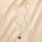 French temperament ladies stainless steel gold retro coin shield drop oil star short necklace