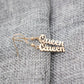 Non-fading titanium steel creative letter Queen earrings hip-hop simple all-match letter accessories