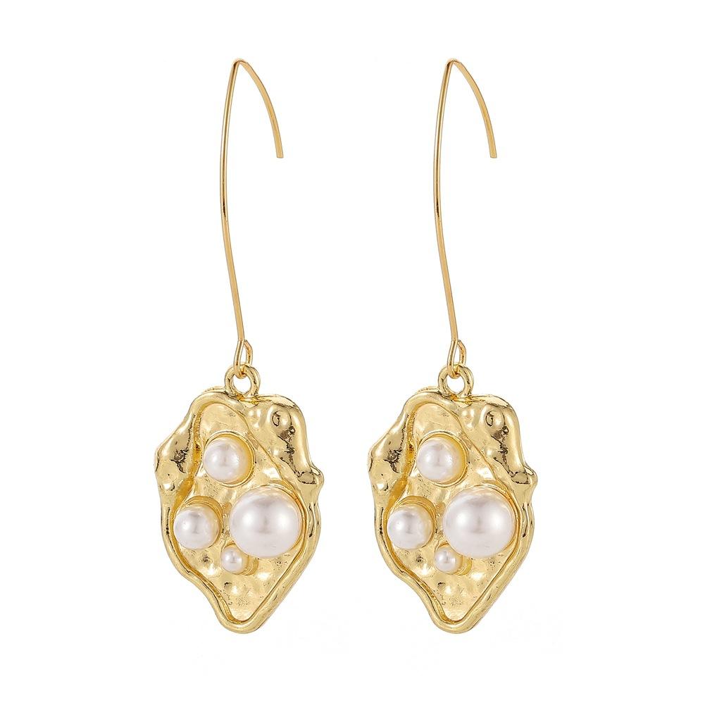 Ear Jewelry Retro Design Pearl Shell Earrings Temperament Long High-end Versatile Earhooks