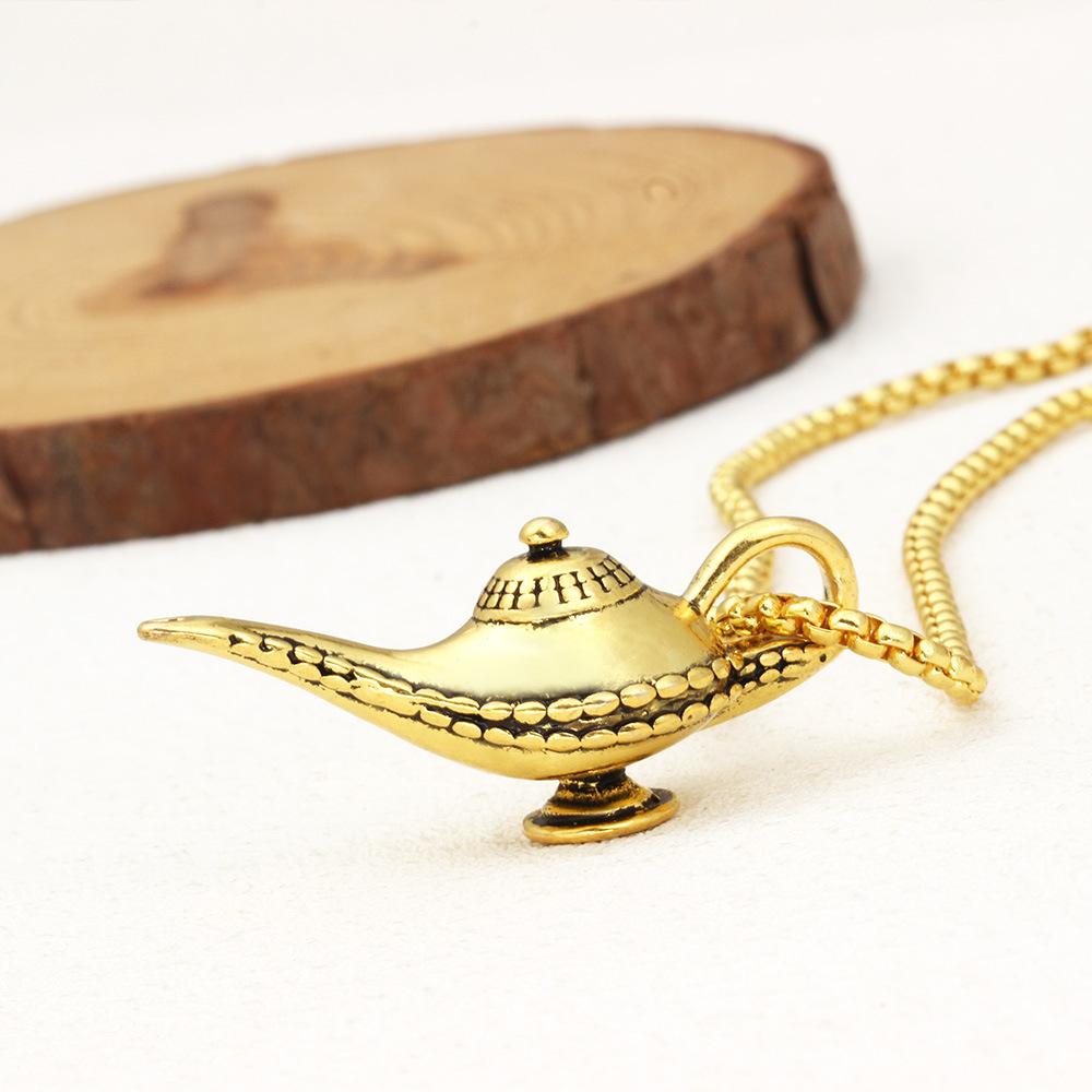 Fashion Jewelry Creative Aladdin Magic Lamp Pendant Hip Hop Necklace