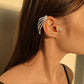 E1154 Cold personality earrings without piercing simple temperament ear hanging full of diamond wings sweet cool ear clip