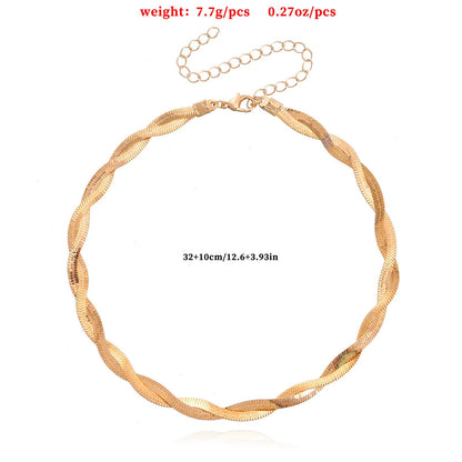 Jewelry trend double-layer winding snake bone necklace necklace female fairy niche design necklace