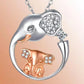 Fashion Heart Shaped Mother and Child Elephant Pendant Necklace Simple Alphabet Pendant Jewelry